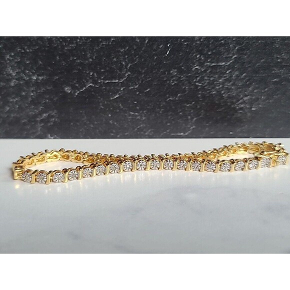 Vermeil Diamond Bracelet Vintage - Picture 3 of 10